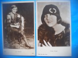 HOPCT 1855 LYA MARA/POLA NEGRI-ACTORI-LOT 2 CARTI POSTALE VECHI-CIRCULATE