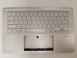 Carcasa superioara cu tastatura palmrest Laptop, Asus, VivoBook 14 S432F, S432FA, S432FL, 90NB0M62-R31US0, 39XKQTAJN00, X432FA-2S, iluminata, argintie