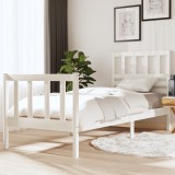 VidaXL Cadru de pat Small Single 2FT6, alb, 75x190 cm, lemn masiv