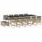 Set mobilier gradina cu perne, 15 piese, bej combinat poliratan