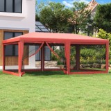 Cumpara ieftin Cort de petrecere cu 6 pereți din plasă, roșu, 6x4 m, HDPE