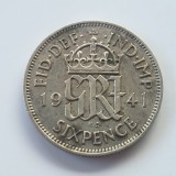 Anglia 6 pence 1941 argint, Europa
