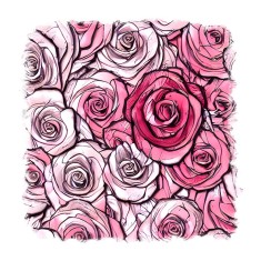 Sticker decorativ Trandafiri, Roz, 55 cm, 11569ST foto