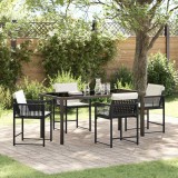 vidaXL Set de masă pentru grădină 5 pcs Negru poliratan