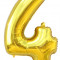 balon cifra 4, 35 cm auriu