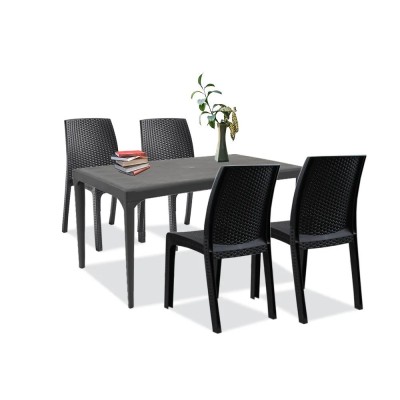 Set mobilier de grădină Pauli 4+1, grafit foto
