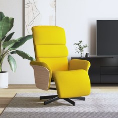 vidaXL Fotoliu rabatabil cu suport de picioare, galben deschis, textil