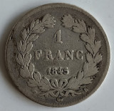 Moneda Franta - 1 Franc 1845 - B - Rouen - Argint