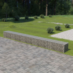 vidaXL Gabion perete cu capace, 600 x 50 x 50 cm, oțel galvanizat