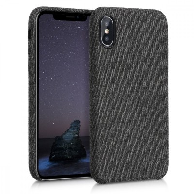 Husa pentru Apple iPhone X / iPhone XS, Textil, Negru, 43479.01 foto