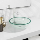 VidaXL Chiuvetă, transparent, 35x12 cm, sticlă securizată