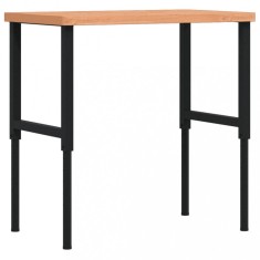 Banc de lucru 100x60x(73-99,5) cm lemn masiv fag dreptunghiular foto