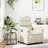 vidaXL Fotoliu rabatabil din piele ecologică crem