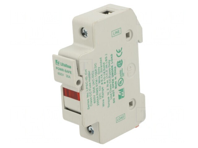 Clemă siguranţe cilindrice 10,3x38mm 30A pentru şină DIN