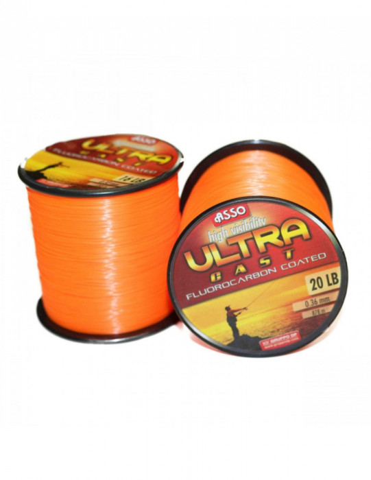 Fir Monofilament Asso Ultra Cast, Orange, 1000m,Variante Fire 0.28 mm