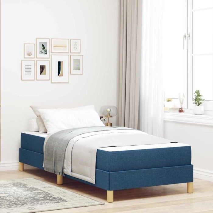 vidaXL Pat cu arcuri Albastru și Alb 100 x 200 cm Spumă 3398548