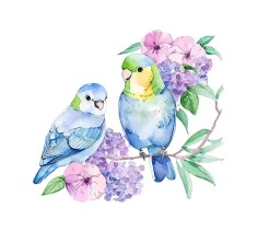 Sticker decorativ Pasari, Multicolor, 61 cm, 5346ST foto