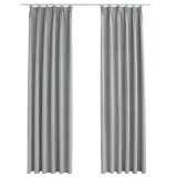 Cumpara ieftin Draperii opace cu carlige, 2 buc., gri, 140 x 245 cm