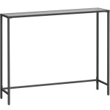 VASAGLE Masa consola 100x20x80 cm, blat sticla securizata si cadru metalic, negru Household NewTrend