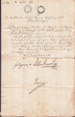 A3073N Act privitor la 300 guldeni, cu sigiliu timbru sec, 1825, Viena, limba germană foto