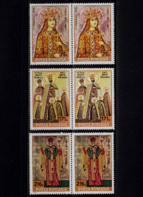 RO 1993 , LP 1321 ,&amp;quot;Icoane , Sfinti &amp;#039;93 &amp;quot; , serie pereche , MNH foto