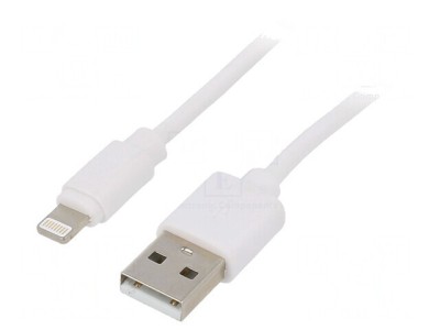 Cablu USB 2.0 Apple Lightning 2m Alb foto