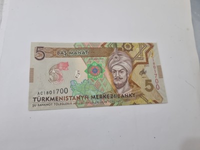 BANCNOTA TURKMENISTAN 5 M 2020 foto