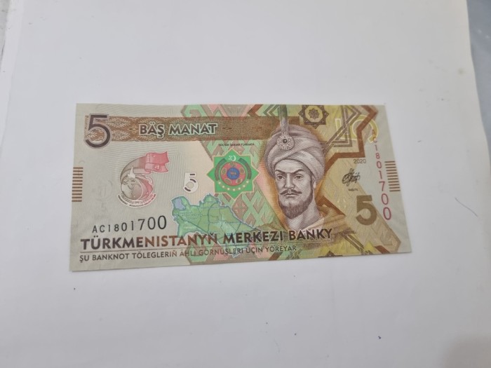 BANCNOTA TURKMENISTAN 5 M 2020