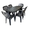 Set Gradina 6 Persoane Antracit, Masa Dreptunghiulara Plastic, Clio - Mobilier Exterior Terasa/Balcon