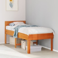 vidaXL Cadru pat fără saltea, maro ceruit, 75x190 cm, lemn masiv pin 855746