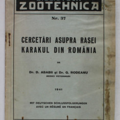 CERCETARI ASUPRA RASEI KARAKUL DIN ROMANIA , NR. 37 de D. ABABII , G. RODEANU , 1941 , PREZINTA HALOURI DE APA