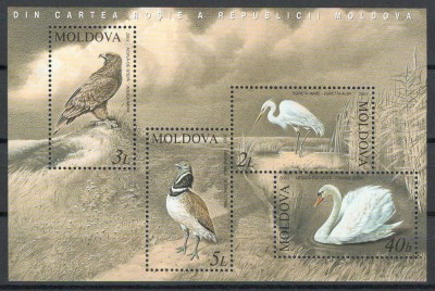 Moldova 2003 Mi 481/84 bl 30 MNH - Animale pe cale de disparitie: pasari foto