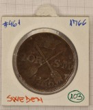 Sweden, Suedia, 1766, 2 Ore, KM#461, Adolphus Frederick, Europa