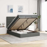 VidaXL Cadru pat otoman cu saltea țesătură gri &icirc;nchis 140x200 cm 3314177