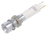 Lampă de control LED albă 24VDC &Oslash;6mm metal