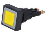 Comutator prin apăsare 16mm galbenă