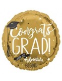 Balon folie rotund absolvire Congrats GRAD!AND SO the adventure BEGINS! 45x45 cm