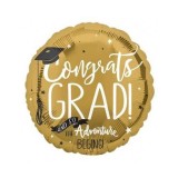 Balon folie rotund absolvire Congrats GRAD!AND SO the adventure BEGINS! 45x45 cm