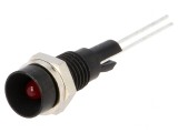 Lampă LED roșie concavă pentru PCB &Oslash;6mm