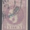 ROMANIA 1868 LP 22 REGELE CAROL CU FAVORITI 3 BANI VIOLET STAMPILAT