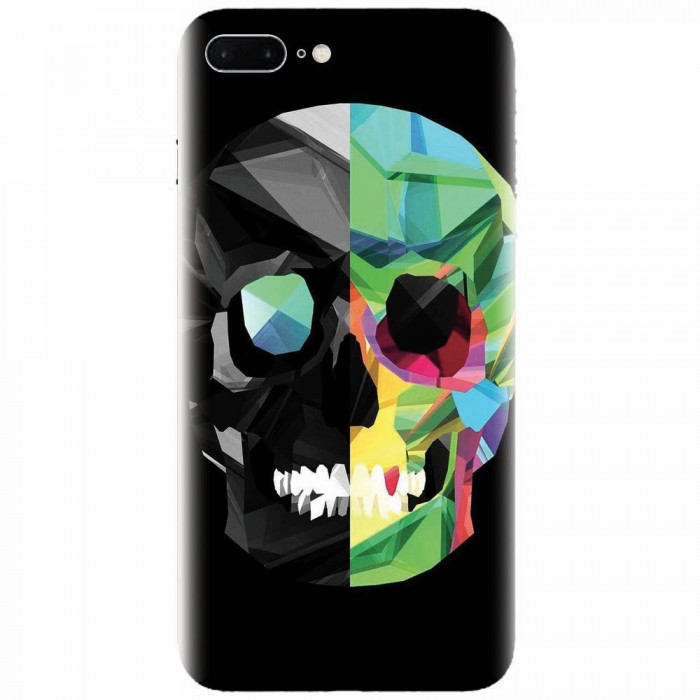 Husa silicon pentru Apple Iphone 8 Plus, Colorful Skull