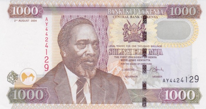 Bancnota Kenya 1.000 Shilingi 2.8.2004 - P45c UNC ( vezi descriere )