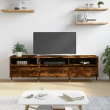 VidaXL Comodă TV, stejar fumuriu, 150x30x44,5 cm, lemn prelucrat