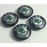 Set 4 Capace Jante SKODA 55-65mm Octavia Fabia Superb Rapid Yeti Roomster Kodiaq Kamiq Negru/Argintiu 3B7601171