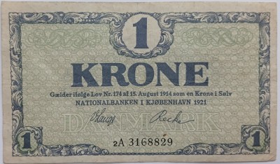 Danemarca, 1 Krone 1921 foto