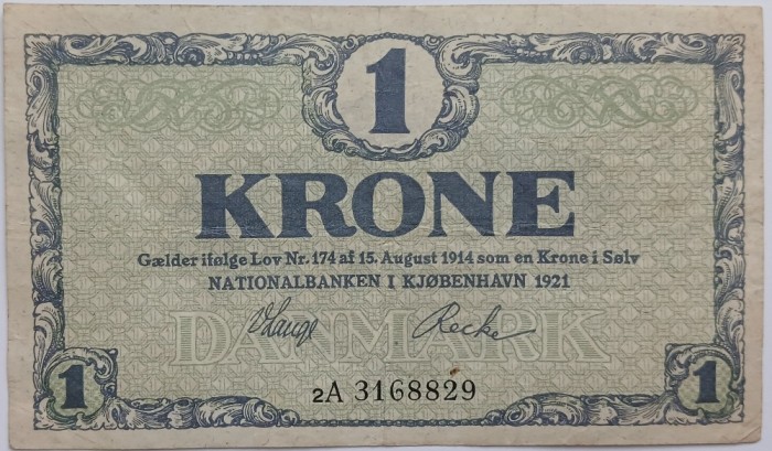 Danemarca, 1 Krone 1921
