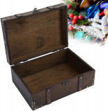 Cutie Wden, Valisă de epocă Cutie cu blocare Cutie de depozitare din lemn de epo, Oem