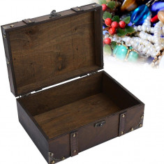 Cutie Wden, Valisă de epocă Cutie cu blocare Cutie de depozitare din lemn de epo