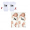 Body alb pentru gemeni - Twin (Marime Disponibila: 3-6 luni (Marimea 18