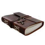 Agenda Jurnal maro din piele naturala - Cheie